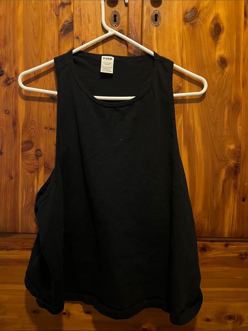 PINK Victoria's Secret Black Relaxed Muscle Tank